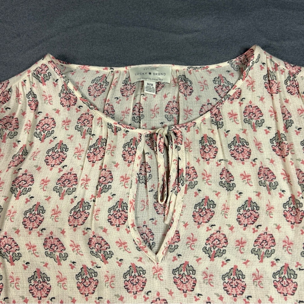 Lucky Brand Floral Print Women's Medium Top - Picture 5 of 12